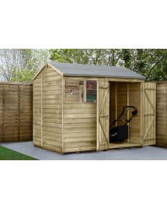 4LIFE Reverse Apex Shed 8x6 - Double Door - 2 Windows