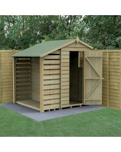 4LIFE Apex Shed 4x6 - Single Door - 1 Window - With Lean-To
