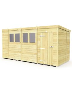Pent Shed, Tanalised - 6 x 14 ft