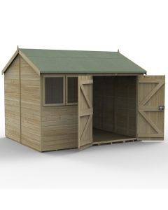 Timberdale Reverse Apex Shed - Double Door - 10 x 8 ft