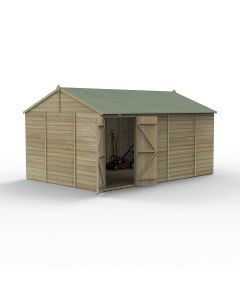 Beckwood Reverse Apex Shed - No Windows - Double Door - 15 x 10 ft
