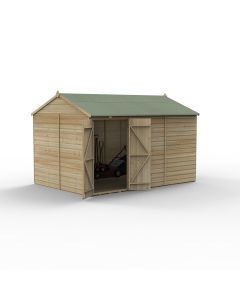 Beckwood Reverse Apex Shed - No Windows - Double Door - 12 x 8 ft
