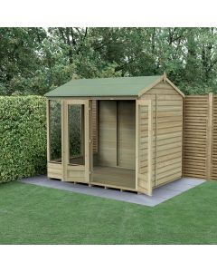 Beckwood Reverse Apex Summerhouse 8x6 - Double Door - 5 Windows