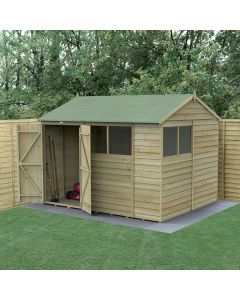 4LIFE Reverse Apex Shed - Double Door - 4 Windows - 10 x 8 ft