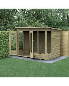 4LIFE Pent Summerhouse 8x6 - Double Door - 4 Window