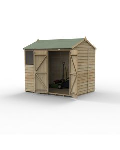 Beckwood Reverse Apex Shed - 2 Windows - Double Door - 8 x 6 ft