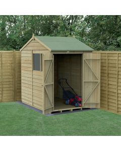 4LIFE Reverse Apex Shed - Double Door - 2 Windows - 5 x 7 ft