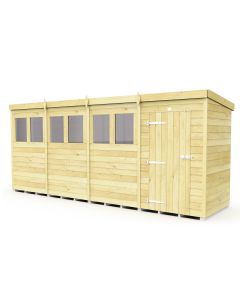 Pent Shed, Tanalised - 4 x 16 ft