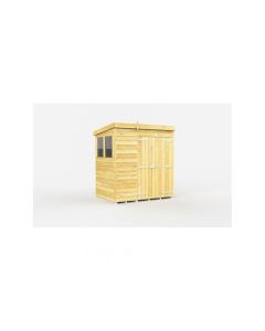 Pent Shed Double Door, Tanalised - 7 x 4 ft