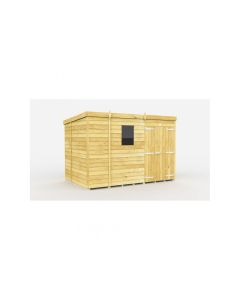 Pent Shed Double Door, Tanalised - 9 x 6 ft