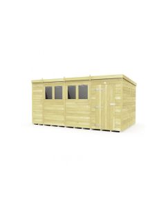 Pent Shed, Tanalised - 15 x 8 ft