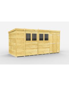 Pent Shed, Tanalised - 14 x 7 ft