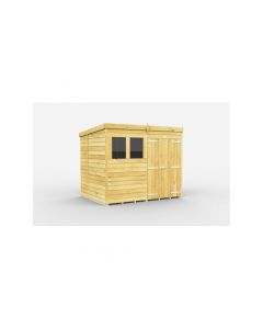 Pent Shed Double Door, Tanalised - 8 x 7 ft
