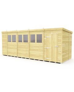 Pent Shed, Tanalised - 6 x 18 ft
