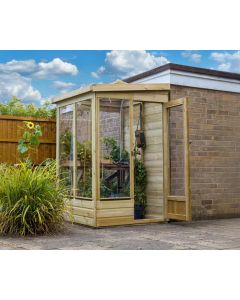 Wallscape Lean-to Greenhouse Solid Back - 4 x 4ft