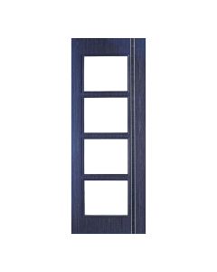 Zanzibar 4L Pre-Finished Ash Grey Internal Door 4 Lights With Clear Glass