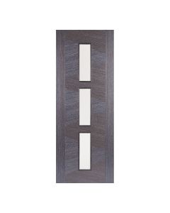 Zeus 3L Pre-Finished Ash Grey Internal Door 3 Lights With Clear Glass