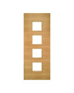Deanta Augusta Pre-finished Oak Clear Glazed Fire Door