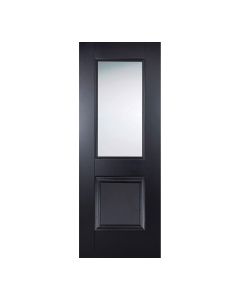 Arnhem 1L Primed Plus Black Internal Door 1 Light Clear Glazing