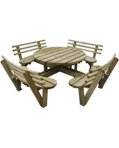 Circular Picnic Table with Seat Backs