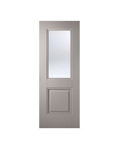 Arnhem 1L Primed Plus Silk Grey Internal Door 1 Light Clear Glazing