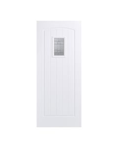 Cottage 1L Pre-Finished White External Composite Door 1 Light With Leaded Double Glazed Unit