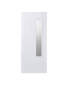 Newbury 1L Pre-Finished White External Composite Door 1 Light With Frosted Double Glazed Unit