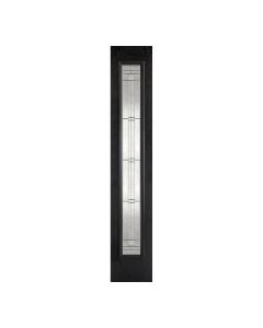 Sidelight 1L Elegant Pre-Finished Black Front Face With White Inside Face and Edges External Composite Door 2032 x 356 (14") x 44mm 1 Light With Elegant Leaded Double Glazed Unit