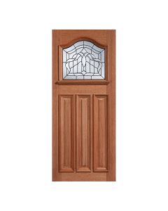 Estate Crown 1L Hardwood External Door 1 Light With Lead Double Glazed Unit