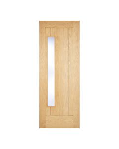 Newbury Unfinished Oak External Door Frosted Double Glazed