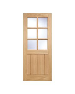 Cottage 6L Unfinished Oak External Door 6 Lights with Clear Double Glazed Unit