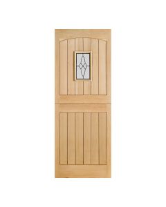 Cottage Stable 1L Unfinished Oak External Door 1 Light With Leaded Double Glazed Unit