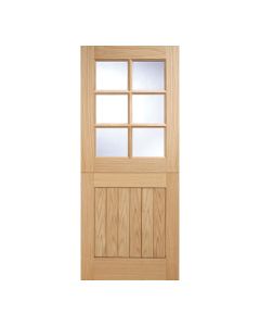Cottage Stable 6L Unfinished Oak External Door 6 Lights With Clear Double Glazed Unit