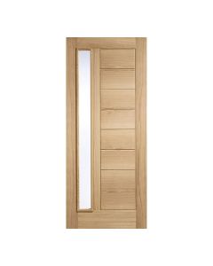 Goodwood 1L Unfinished Oak External Door 1 Light With Frosted Double Glazed Unit
