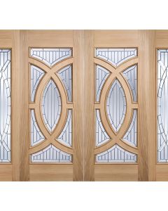 Majestic Unfinished Oak External Door Zinc Clear Bevelled Double Glazed