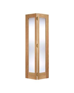 Pattern 10 Bi-Fold Unfinished Oak Internal Bi-Fold 2 Lights With Clear Glass