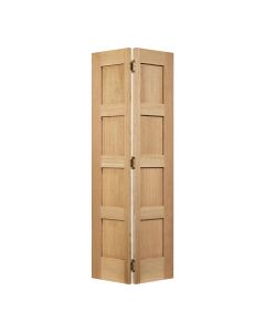 Shaker 4P Bi-Fold Unfinished Oak Internal Bi-Fold