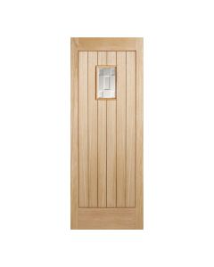 Suffolk Unfinished Oak External Door Part Obscured Double Glazed
