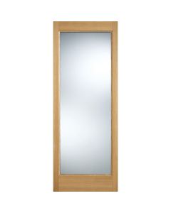 Pattern 10 1L Unfinished Oak External Door 1 Light With Clear Double Glazed Unit