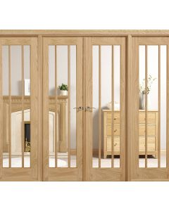 Lincoln Oak W8 Unfinished Oak Internal Room Divider 2031 x 2478 (98") x 35mm Clear Glazing