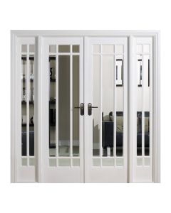 Manhattan W6 Primed White Internal Room Divider 2031 x 1904 (75") x 35mm Clear Bevelledglazing