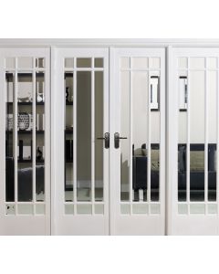 Manhattan W8 Primed White Internal Room Divider 2031 x 2478 (98") x 35mm Clear Bevelledglazing