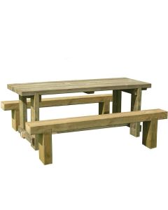 Refectory Table and Sleeper Bench Set - 1.8m