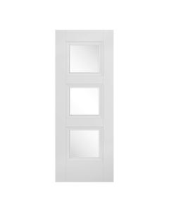 Amsterdam 3L Primed Plus White Internal Door 3 Lights Clear Glazing
