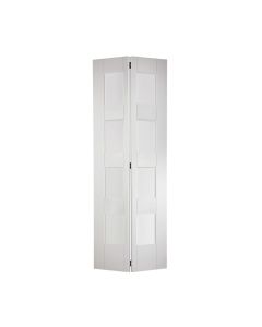 Shaker 4L Primed White Internal Bi-Fold 4 Lights With Clear Glass