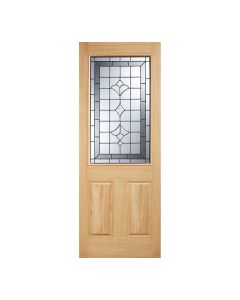 Winchester 1L Unfinished Oak External Door Part Obscure Double Glazed